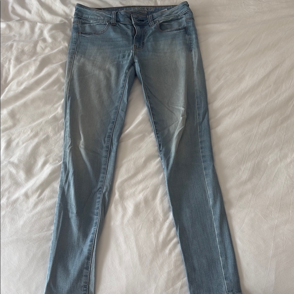 American Eagle Outfitters Women's Light Blue Skinny Jeans